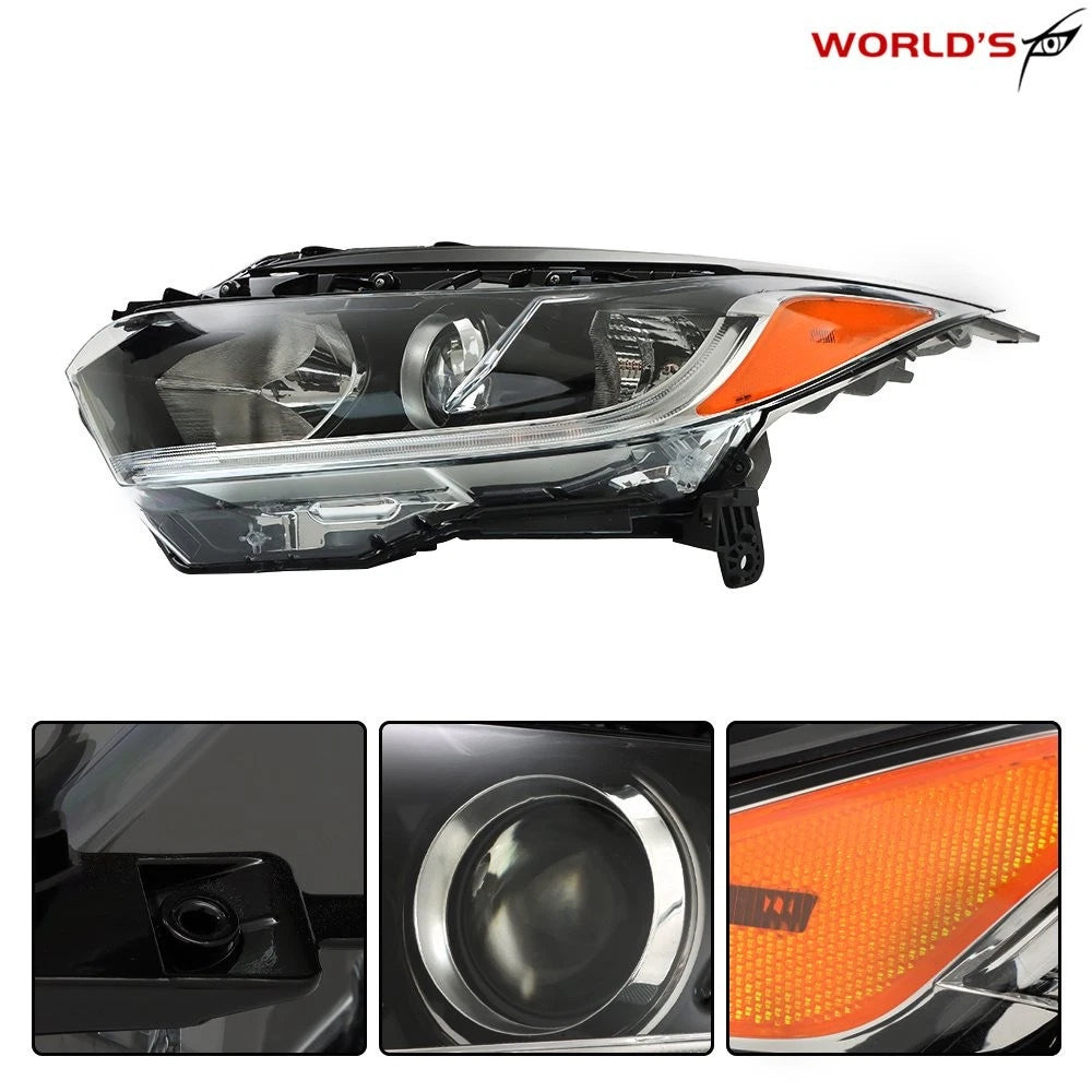 Set of 2 Left Side LED Headlights for Honda HR-V (2019–2021) Black Clear