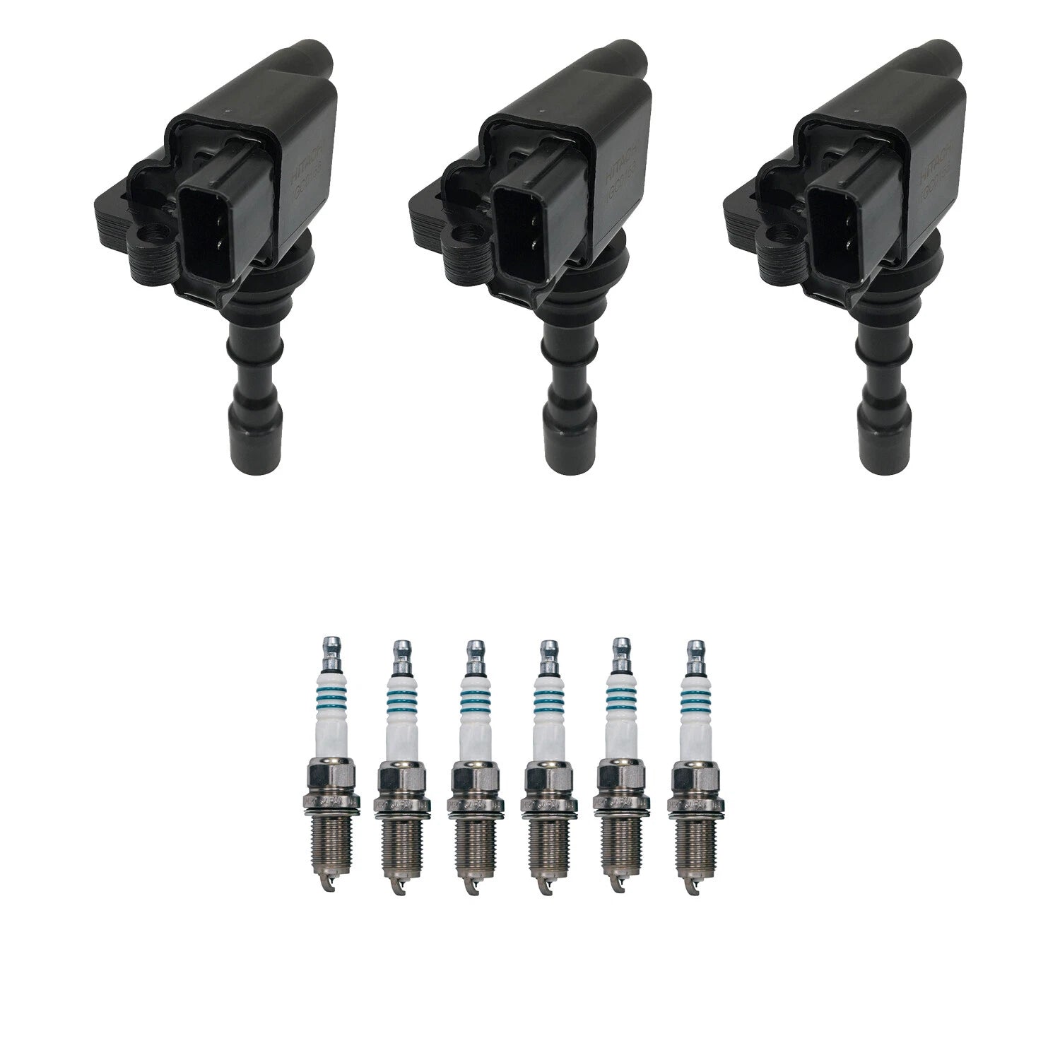Set of 3 Ignition Coils & 6 Denso Iridium Spark Plugs for Amanti (2004–2009)