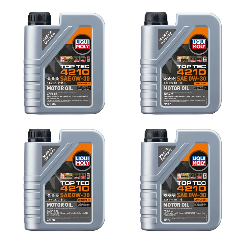 Set of 4 Liqui Moly Top Tec 4210 0W-30 Engine Motor Oil (4L)