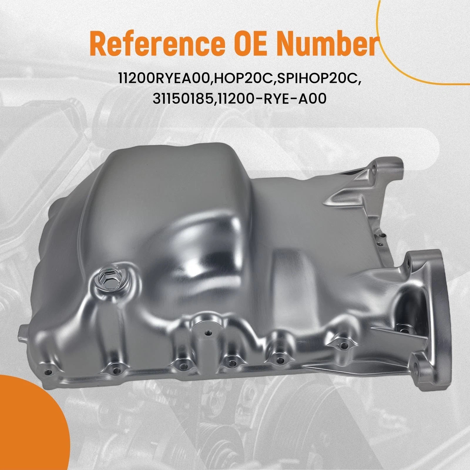 Aluminum Oil Sump Pan for Acura TL MDX 3.2L 3.5L 3.7L (2007–2009) HOP20C