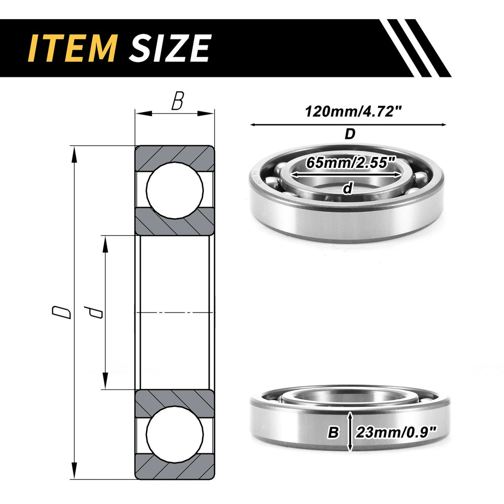 Deep Groove Ball Bearing 65x120x23mm for Scooter Skateboard (1 Pcs)