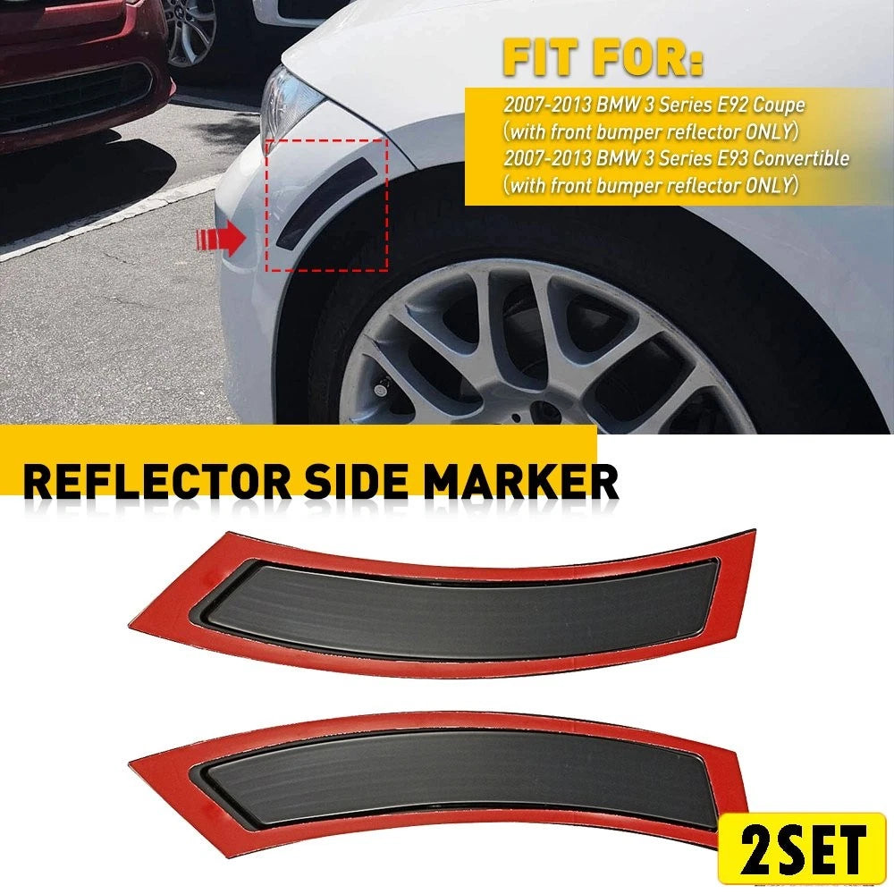 Set of 2 Front Smoke Bumper Reflector Marker Lights for BMW E92 E93 335i 328i
