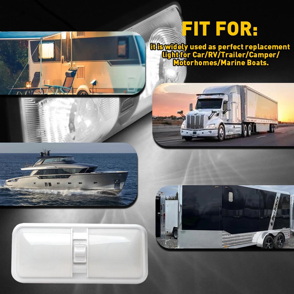LED Interior Ceiling Light for RV Leisure Boat Camper Trailer (12V)