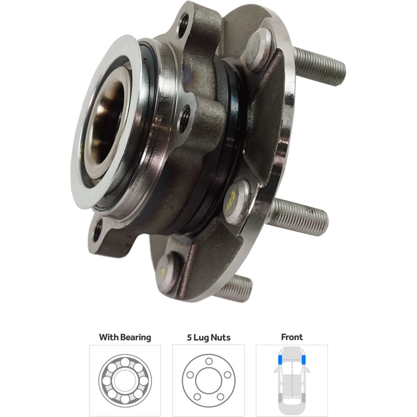 Set of 2 Wheel Hubs for Nissan Rogue (2008–2013) with Bearings