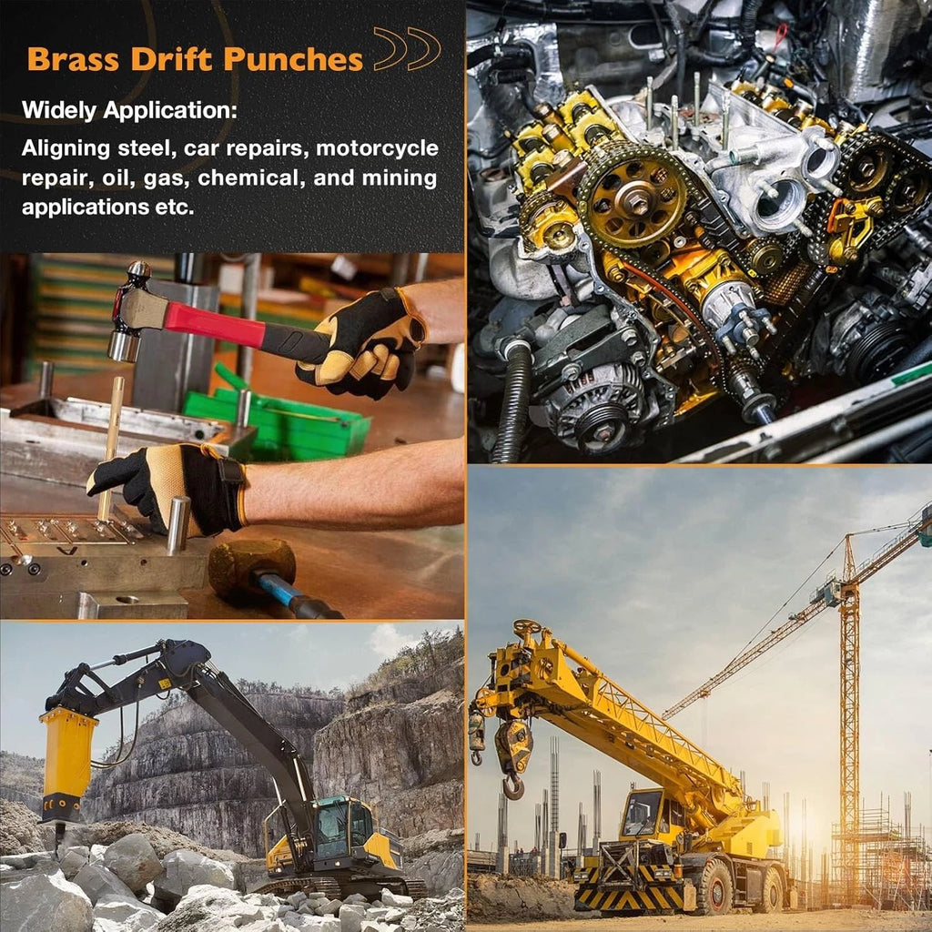 Set of 3 Brass Drift Punches for Automotive Use