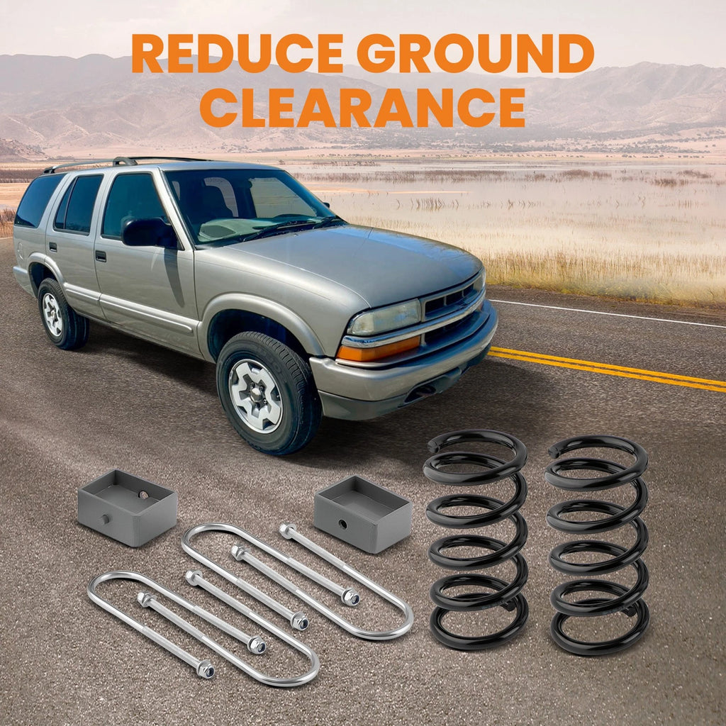 Drop Coil Spring Lowering Kit for Chevy S10 GMC S15 V6 2WD (1982–2004)