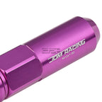 20X M12X1.5 107MM Tall 20MM OD Purple Aluminum Spike Cap Lug Nuts + Adapter