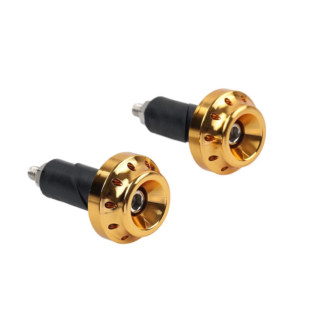 Handlebar Grips with End Cap for Motorcycle (7/8'' 1'') - Aluminum Gold
