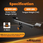 Class 3 Trailer Hitch Receiver for Jeep Compass (2017-2025) 2" 4000lbs