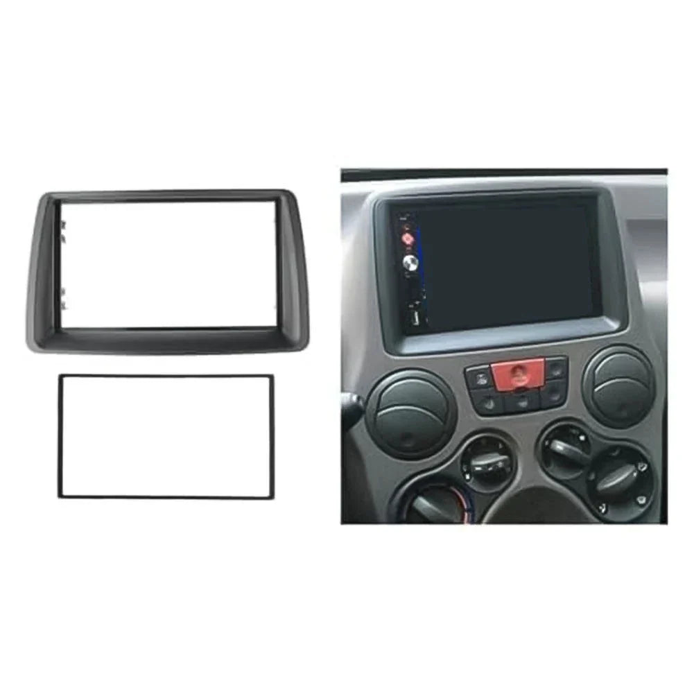 Stereo Trim Kit 2 DIN Fascia ABS Construction Supports Aftermarket Head Units