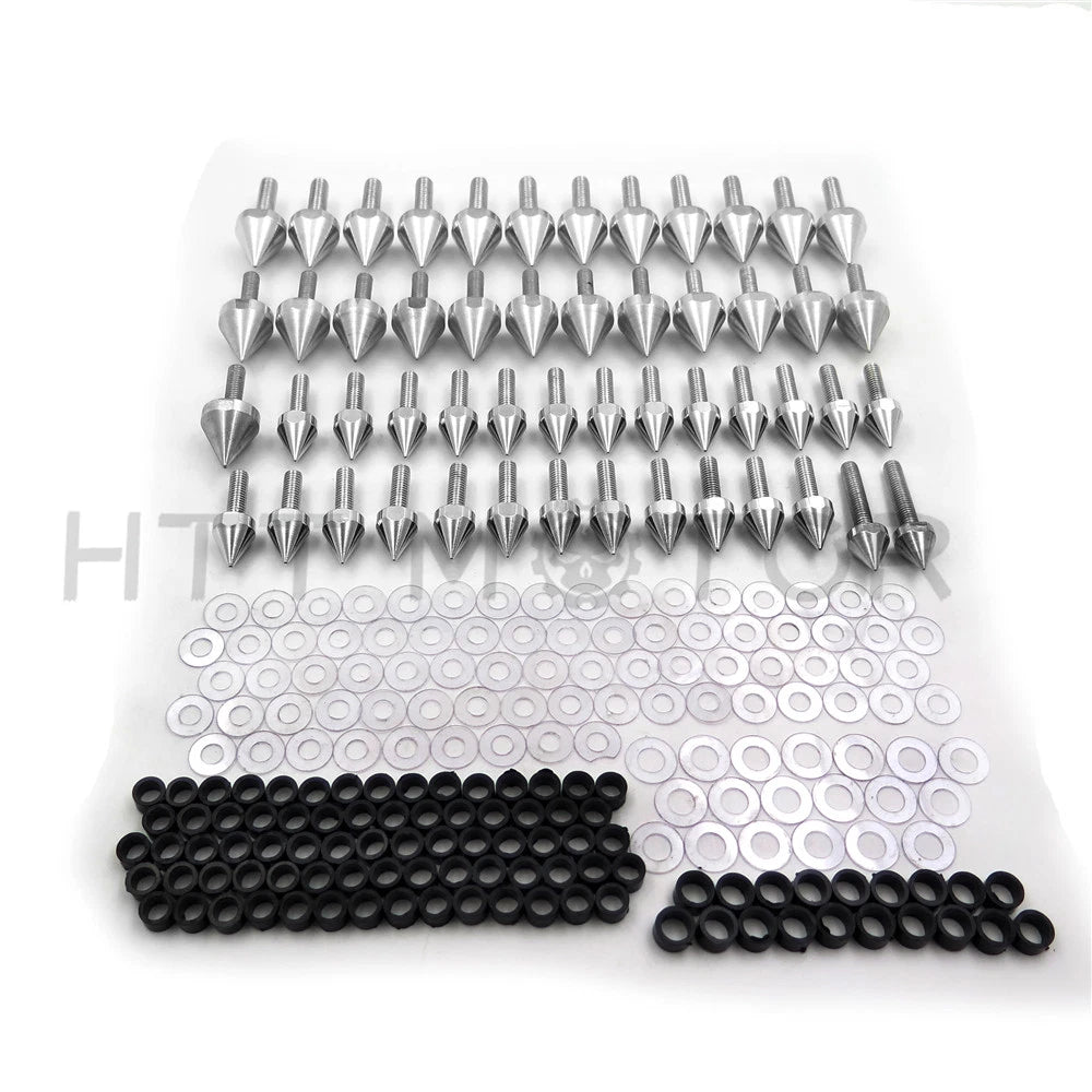 Complete Spike Fairing Bolt Kit for Yamaha YZF R6 (1999–2002) Silver