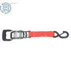 Set of 4 Tie Downs 1.6" × 8' Ratchet Straps 5208 Lbs with S Hook Red