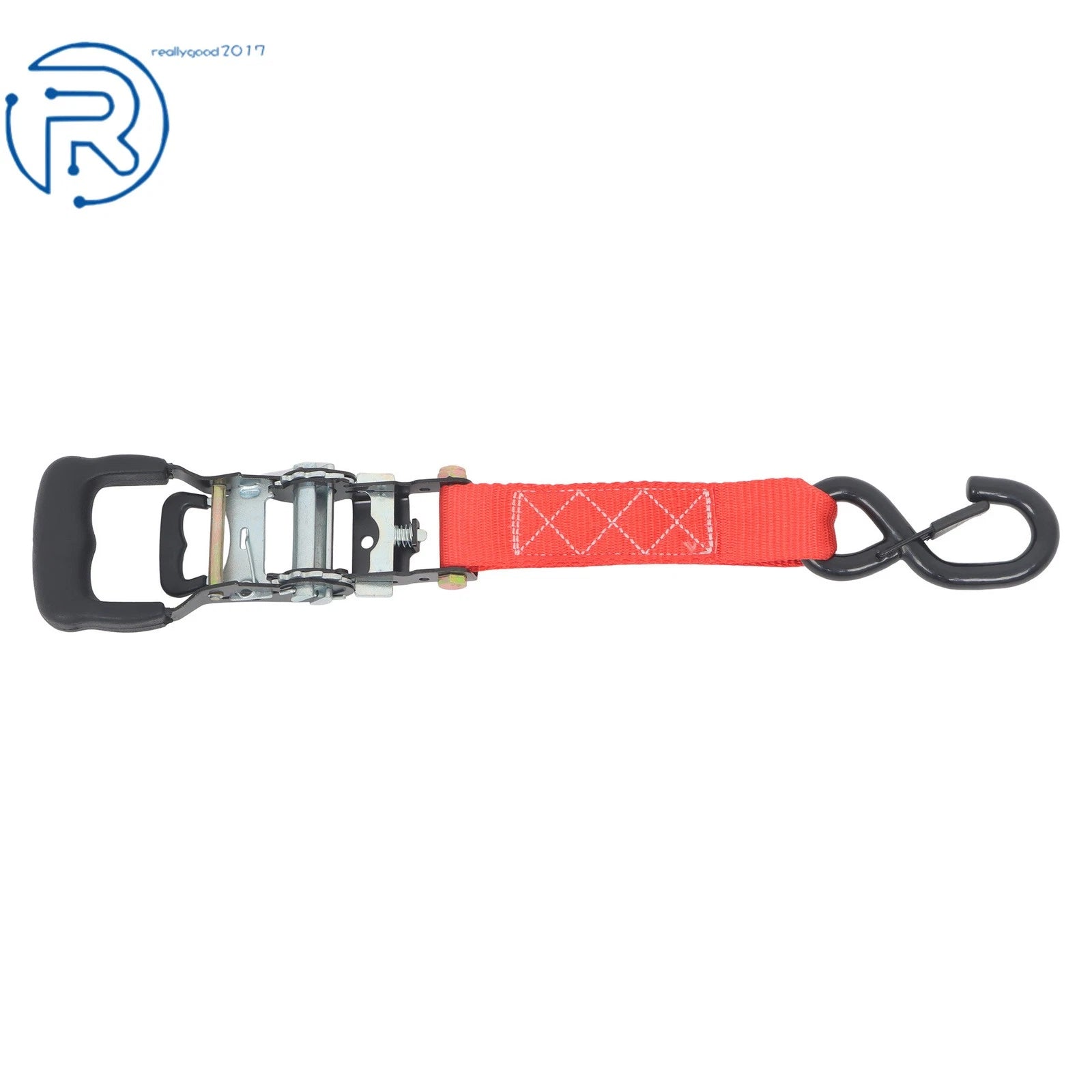 Set of 4 Tie Downs 1.6" × 8' Ratchet Straps 5208 Lbs with S Hook Red
