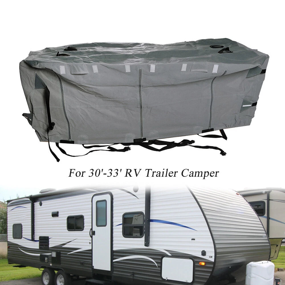 RV Cover for Motorhome Trailer Camper 30-33FT (Waterproof, Anti-UV)