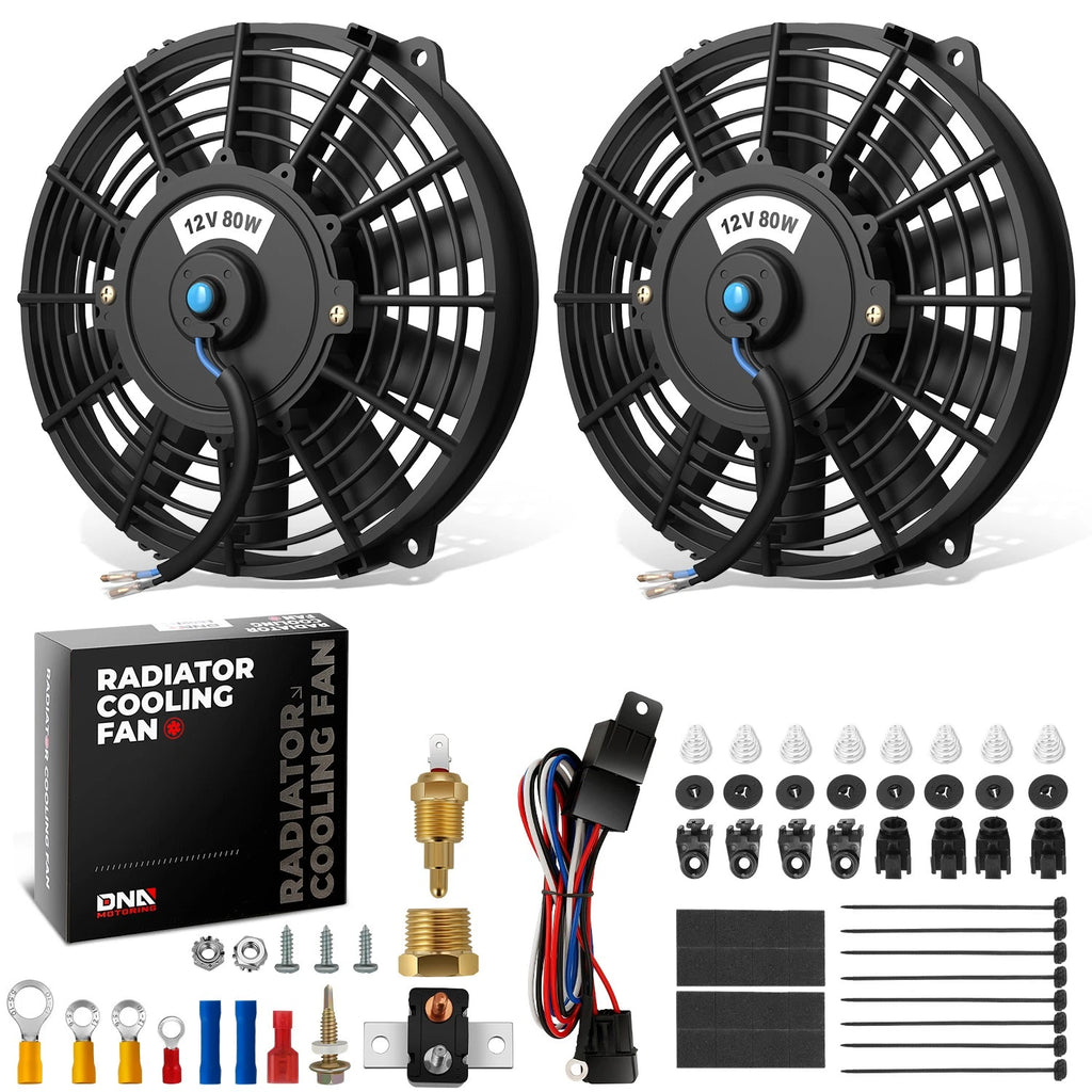 2X Slim Electric Radiator Fan Relay Kit for Universal Applications