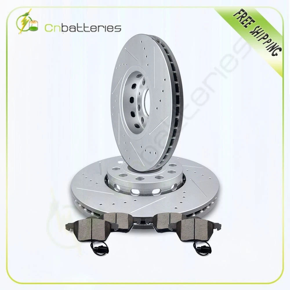 Set of 2 Front Brake Rotors and Ceramic Pads for Audi A4 A6 (2000–2003)