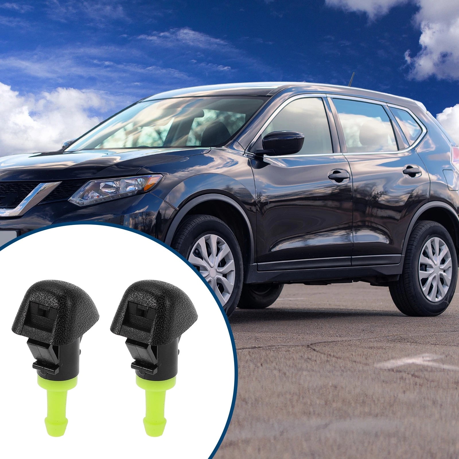 2 Pcs Front Windshield Washer Nozzles for Subaru Outback Legacy (1999–2023)