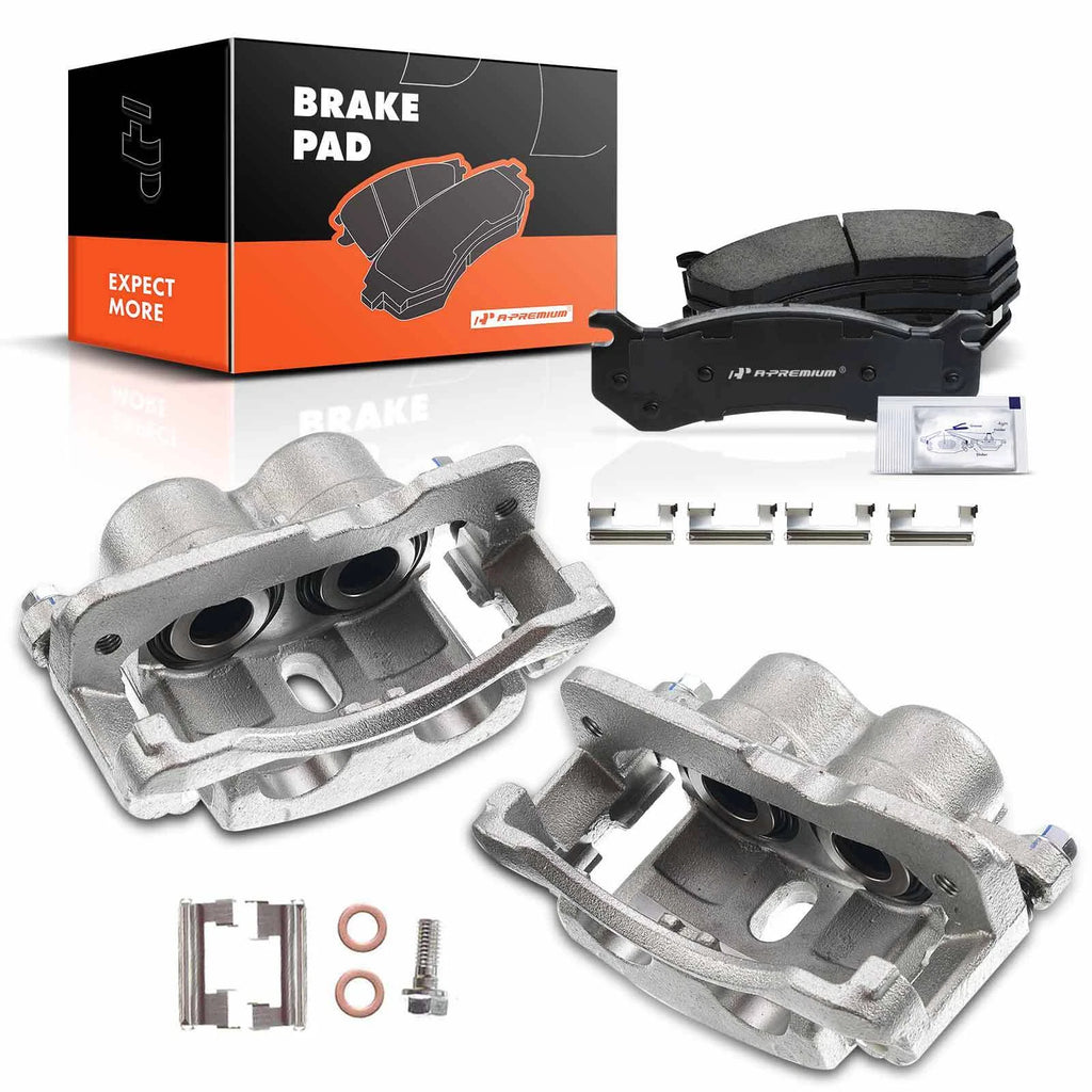 Rear Brake Caliper & Ceramic Brake Pad for Chevy Silverado 2500 (2007–2019)