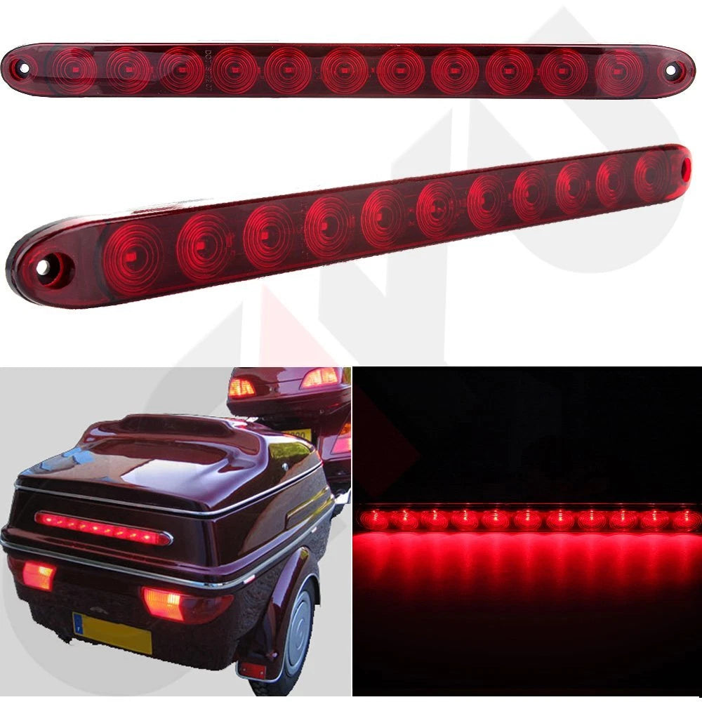 2X 15-Inch LED Red Stop Brake Turn Tail Light Bar for Truck Trailer