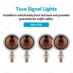 Set of 4 Chrome Bullet Turn Signal Indicators for Motorcycle Universal