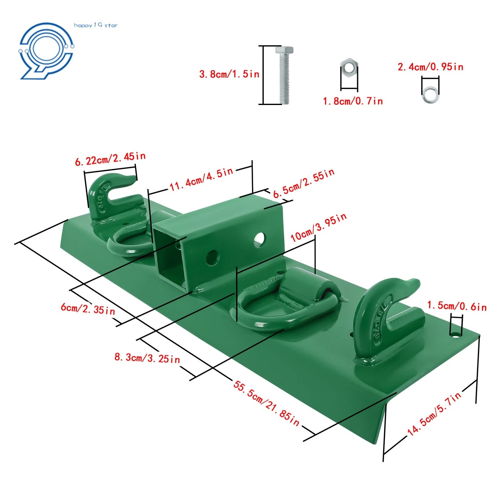 Heavy Duty Grab Hooks for John Deere Tractor (Compact, 2" Receiver)
