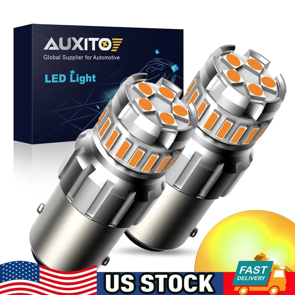 2X AUXITO 1156 12496 Amber LED Turn Signal Light Bulb for