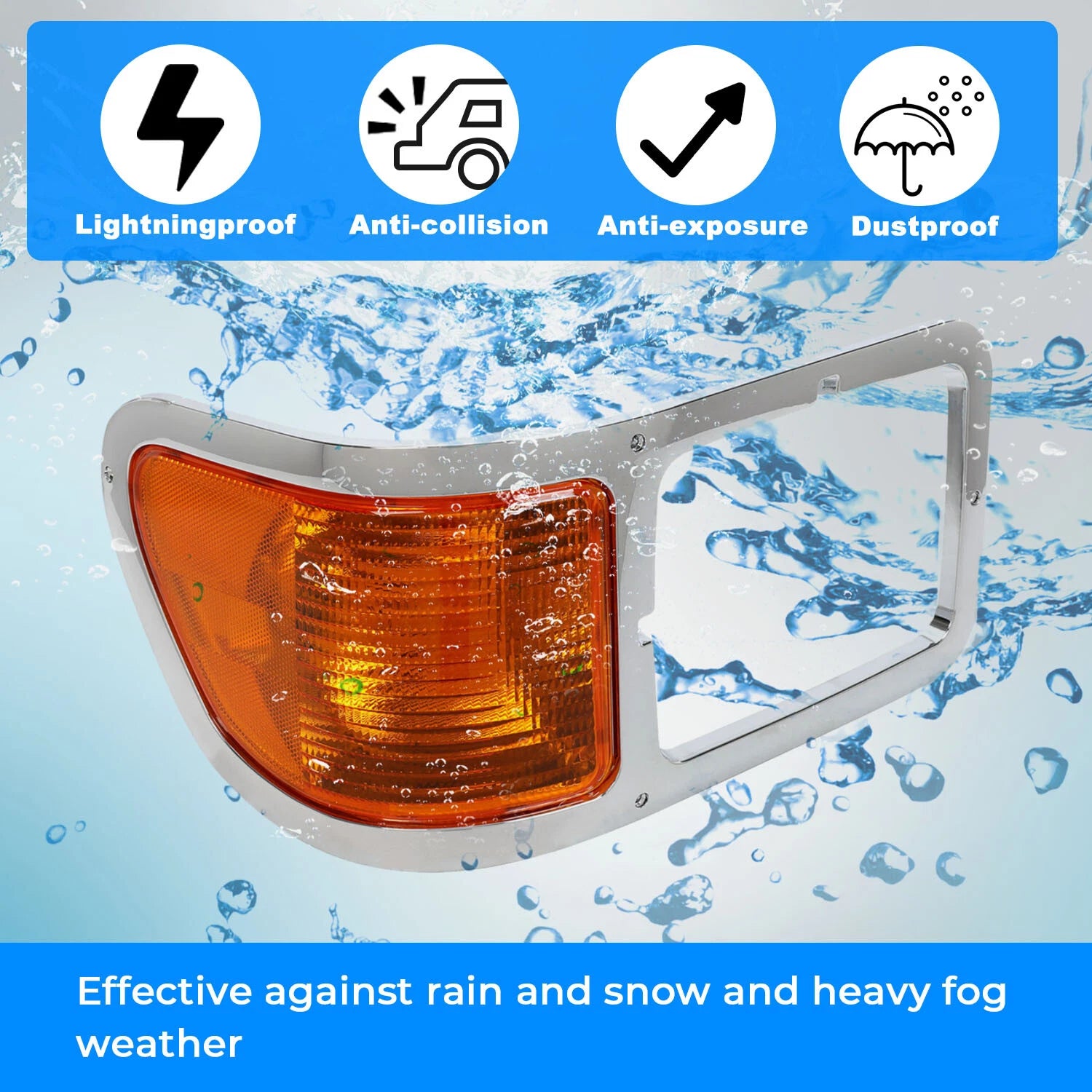 Passenger Side Headlight Bezel with Bulb for Ford F650 F750 (2000-2015)