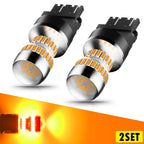 Set of 2 AUXITO Amber 3000K 3157 LED Turn Signal Bulbs for