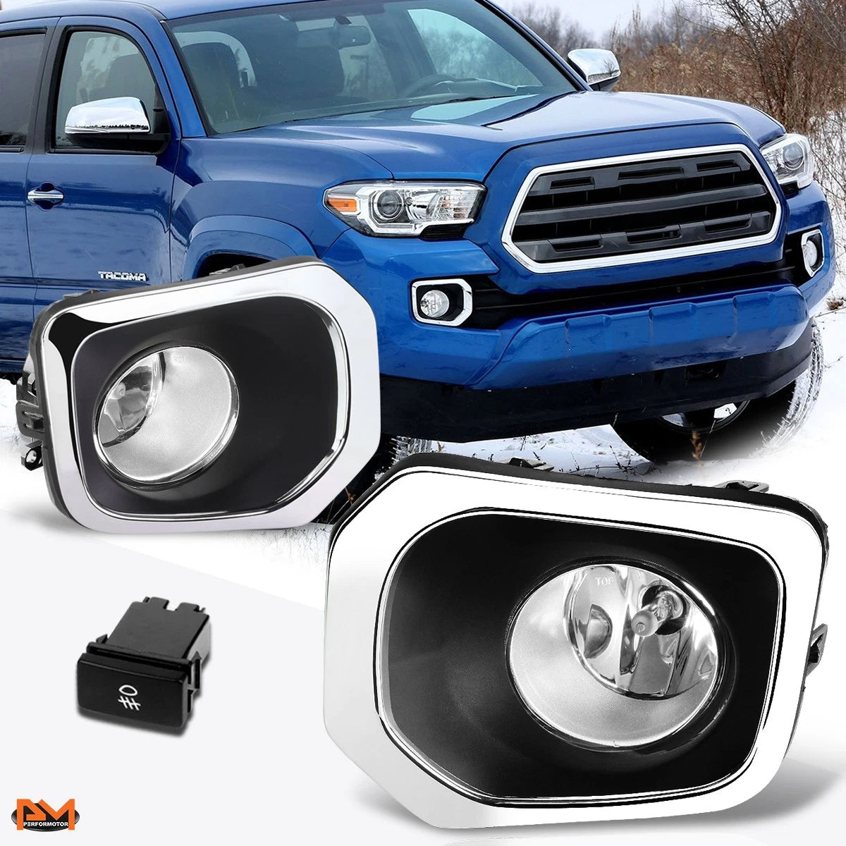 Clear Lens Front Bumper Fog Lights for Tacoma Pickup (2016–2017)