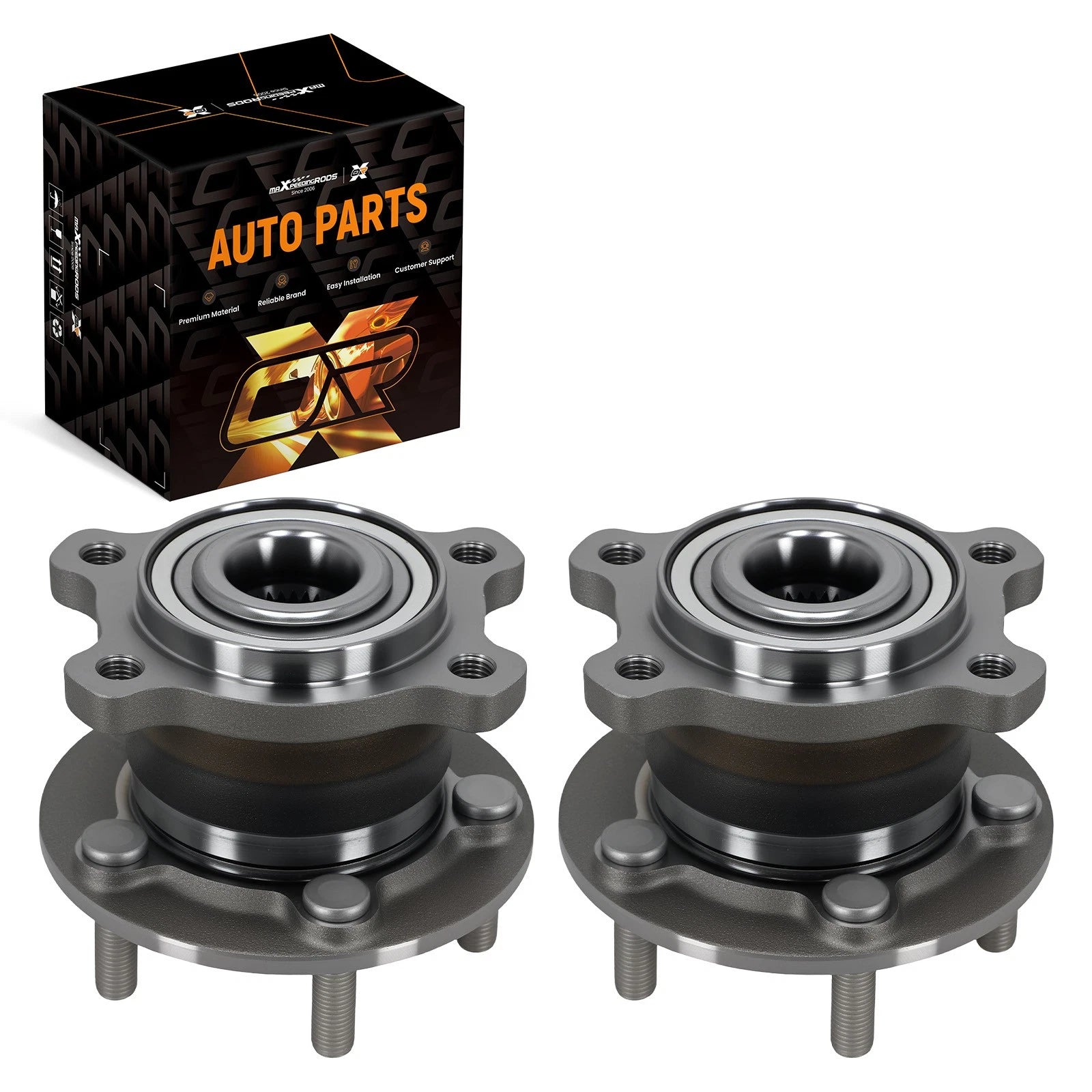 Set of 2 AWD Rear Wheel Bearings and Hubs for Ford Escape (2013–2019) Lincoln MKC (2015–2019)