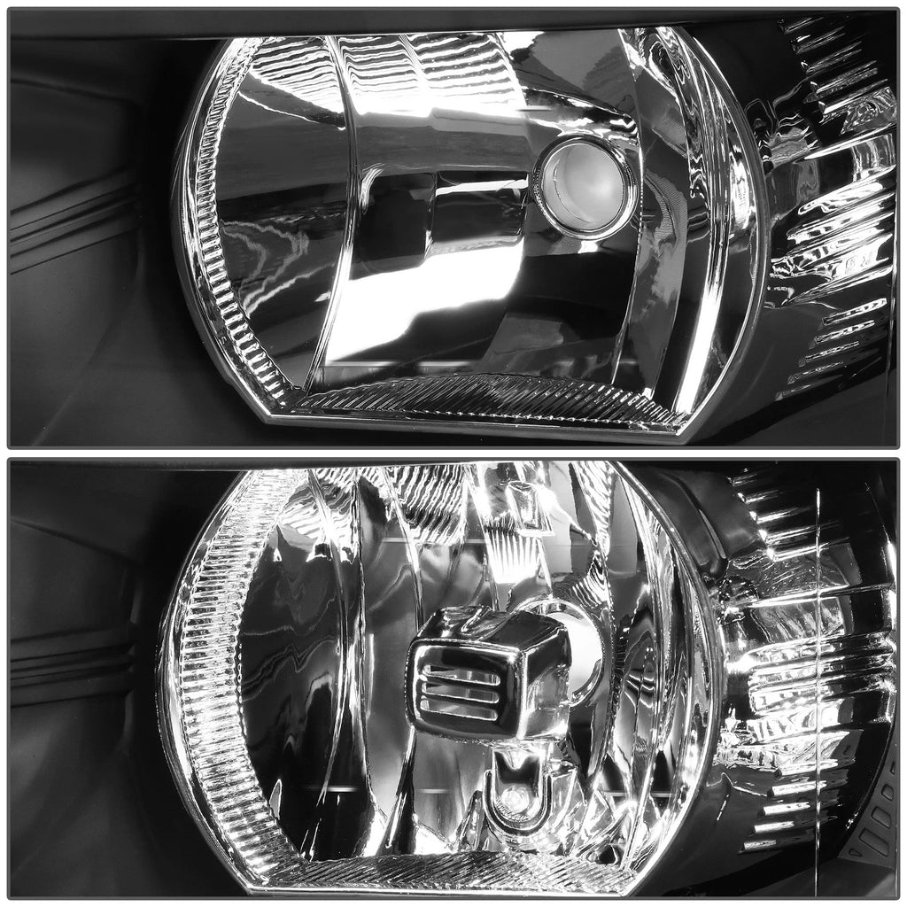 Pair of Black/Clear Signal Headlight Lamps for Chevy Silverado (2007–2014)