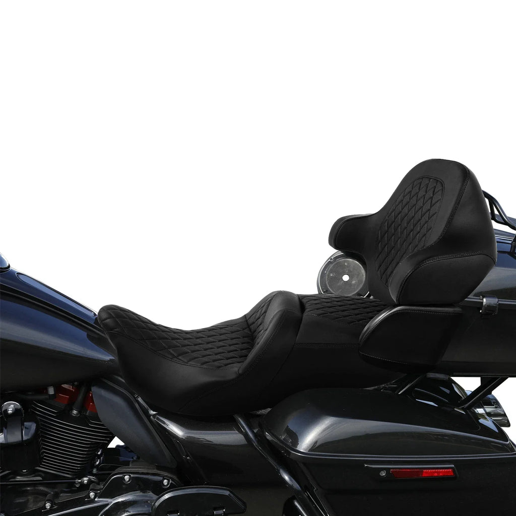 Black Gel Seat Backrest for Harley Electra Glide (2014-2023)