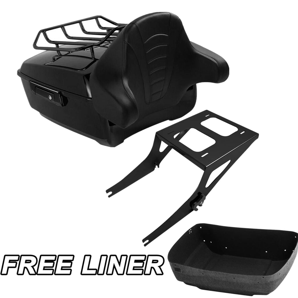 Trunk Backrest Pad Mount Rack for Harley Softail Fat Boy (2008–2016)