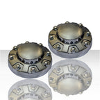Set of 2 Bolt-On Front Center Caps for 2019-2025 Ram 3500 Tradesman - Chrome