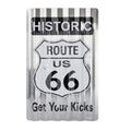 Route 66 Corrugated Metal Sign 12" x 18" Distressed Look