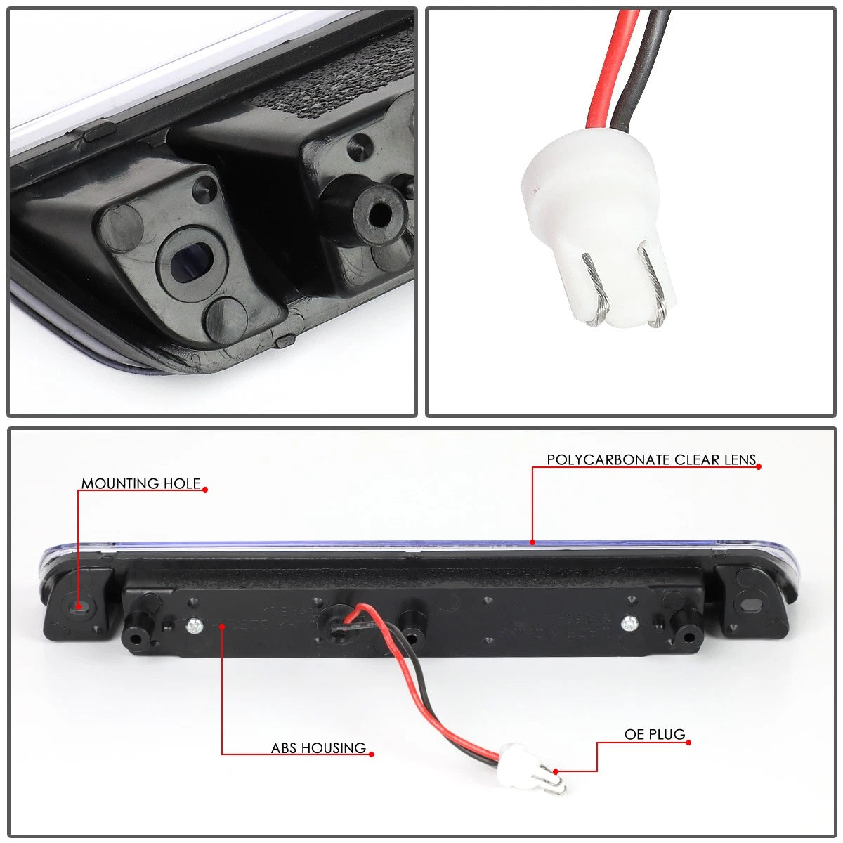 Full LED High Mount Third Tail Brake Light for Honda Ridgeline (2006–2014)