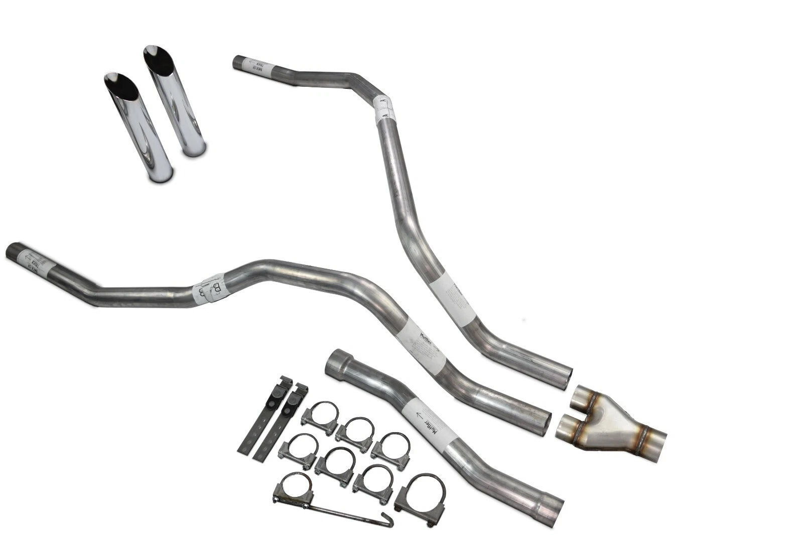 Dual Exhaust Y Pipe 2.5 inch for Nissan Titan (2004–2006) Slash Cut Tip