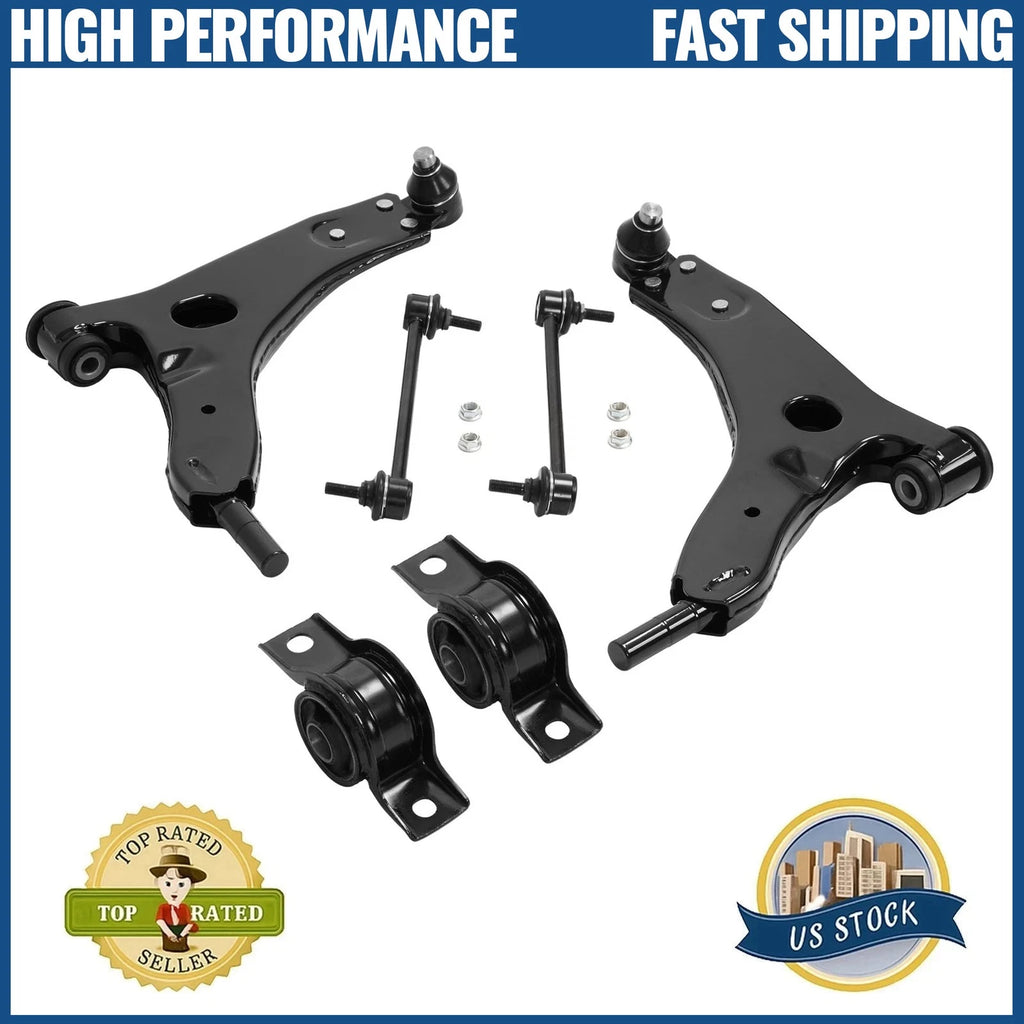 Set of 4 Front Lower Control Arms Sway Bars Ball Joints for Ford Focus (2006–2011)