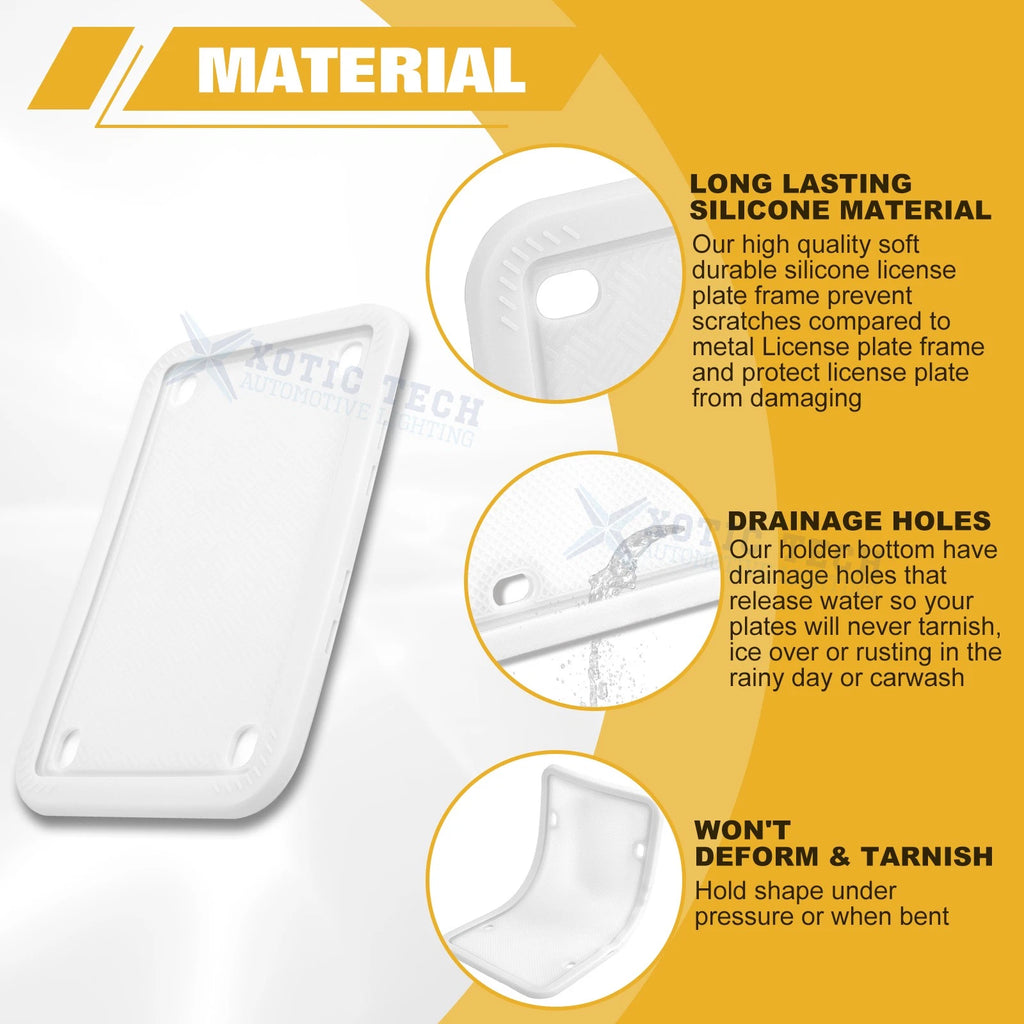 Silicone License Plate Frame for Universal Motorcycles (2010-2025)