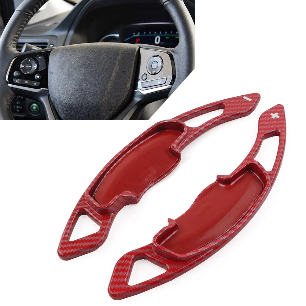 2X Steering Wheel Paddle Shifter Extension for Honda Accord Civic CR-V - Carbon Red