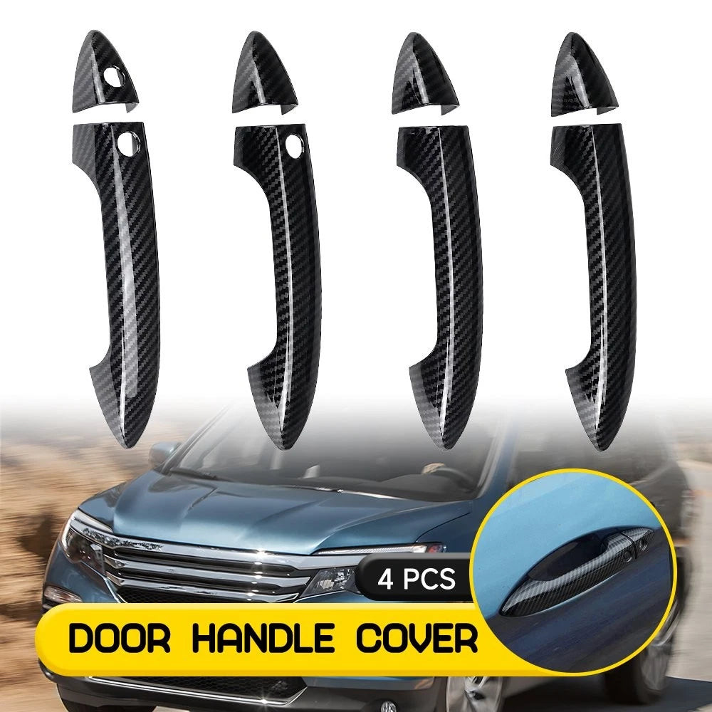 Set of 4 Carbon Fiber Door Handle Covers Trim for Honda Accord (2013–2017) & Pilot (2016–2022)