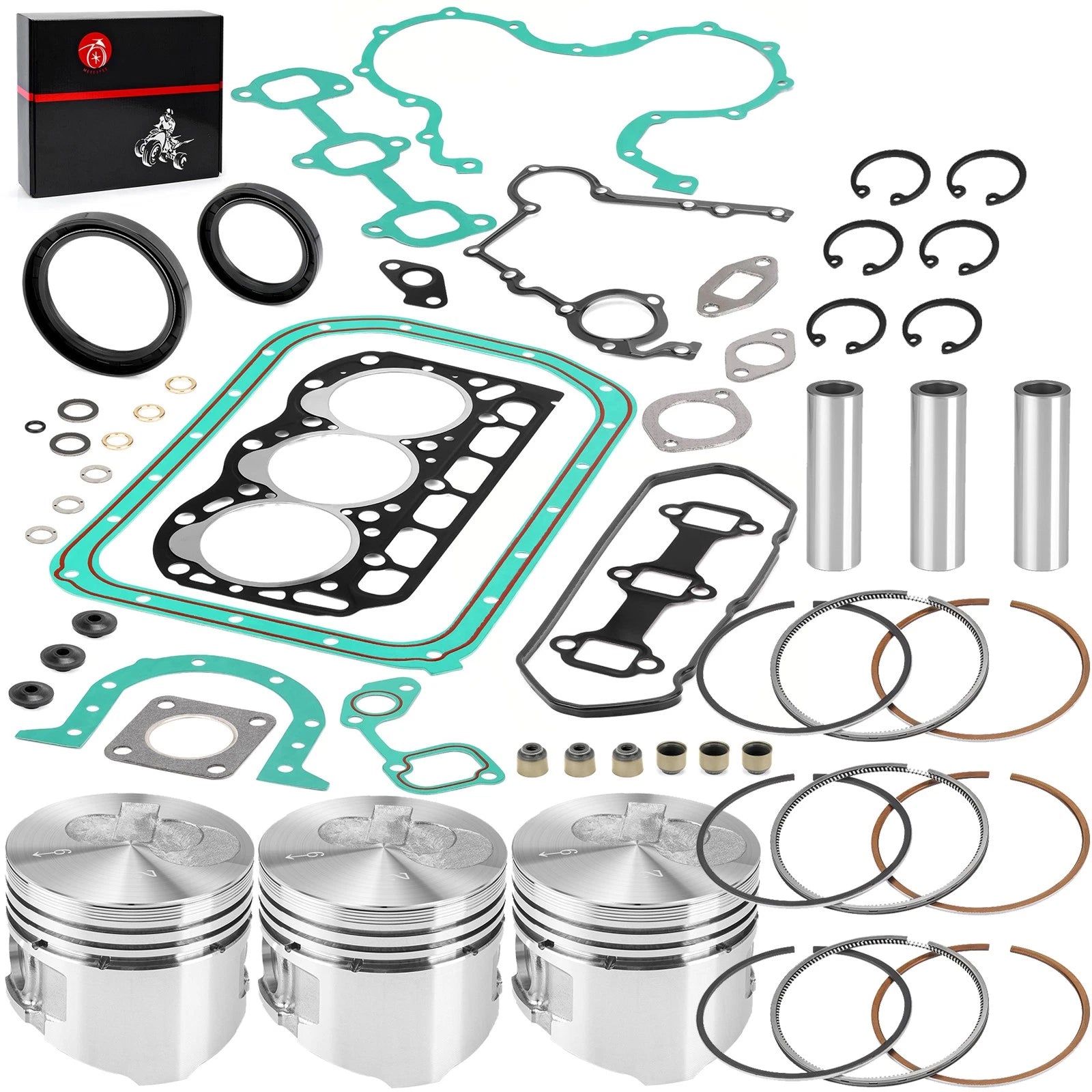 Engine Rebuild Kit with Pistons for Kawasaki Mule 3010 4010 (1990-2023)