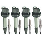 Set of 4 Ignition Coils + 4 Iridium Spark Plugs for Toyota Corolla (2009–2017)