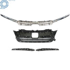 Front Bumper Grille with Molding Trim for Honda Pilot (2019–2021) Chrome