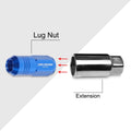 Set of 20 M12X1.5 Blue Closed End Cone Hex Wheel Lug Nuts + 20mm Extension