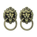 5Pc Antique Lion Head Door Knob Pull Handle for Cabinet Drawer Hardware