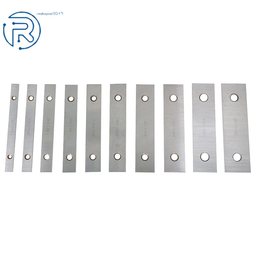 Set of 10 Steel Parallel Blocks 1/8" for Milling