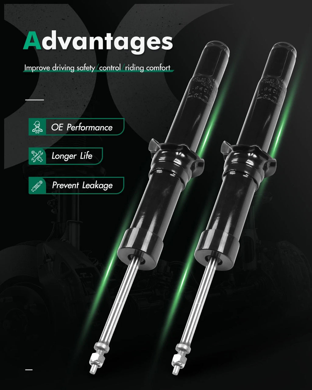 Front Pair Shocks Struts for Ford Fusion MKZ Milan (2010–2012) 2.5L 3.0L 3.5L