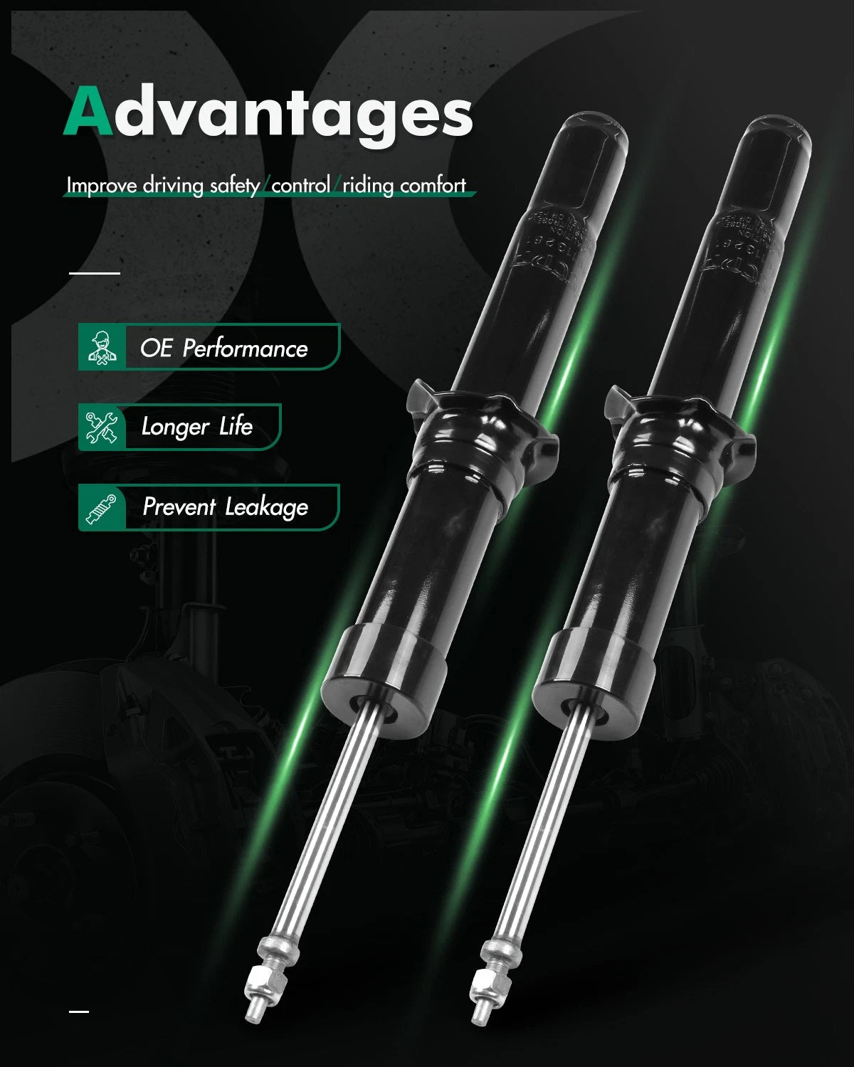 Front Pair Shocks Struts for Ford Fusion MKZ Milan (2010–2012) 2.5L 3.0L 3.5L