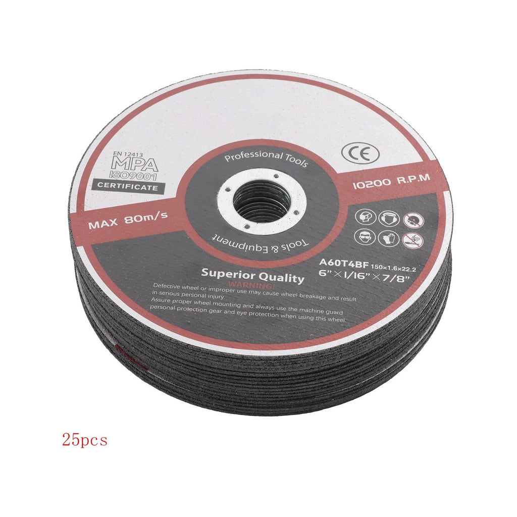 25 Pack Cut Off Wheels for Die Grinders 6"x1/16"x7/8"